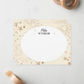 Ivoorsterren en vuurwerk notitiekaartje (Voorkant / Achterkant in situ)