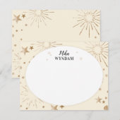 Ivoorsterren en vuurwerk notitiekaartje (Voorkant / Achterkant)