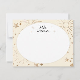 Ivoorsterren en vuurwerk notitiekaartje