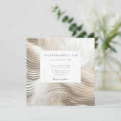 Ivoorstroom off-white huwelijksuitnodiging (Staand voorkant)