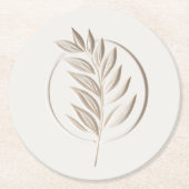 Ivoortakembleem Ronde Kartonnen Onderzetter (Voorkant)