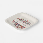 Ivoorwijn bessen & bladeren  botanische papieren bordje (Gebogen)