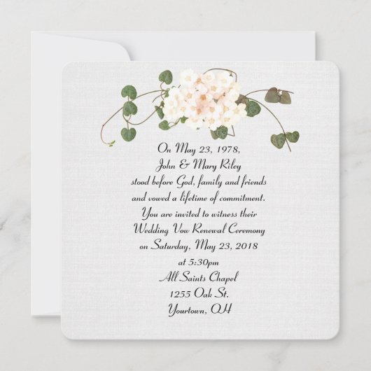 ivoorwijn en bloembouquet op textuurlinnen kaart (Voorkant)