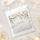 Ivoorwit Bloemen Goud Bladeren Favoriete Zak Bedankzakje (Geknipt)