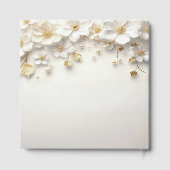 Ivoorwit Bloemen Goud Bladeren Gastenboek (Achterkant)