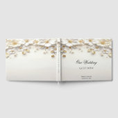 Ivoorwit Bloemen Goud Bladeren Gastenboek (Volledig)