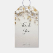 Ivoorwit Bloemen Goud Bladeren Gift Label Cadeaulabel (Voorkant)
