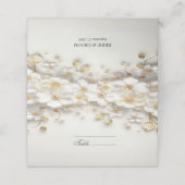 Ivoorwit Bloemen Goud Bladeren Place Card Plaatskaartje (Buitenkant ongevouwen)