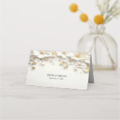 Ivoorwit Bloemen Goud Bladeren Place Card Plaatskaartje (Achterkant)