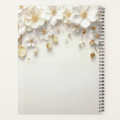 Ivoorwit Bloemen Goud Bladeren Planner (Achterkant)
