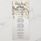 Ivoorwit Bloemen Goud Bladeren Trouwprogramma Programmakaart (Achterkant)