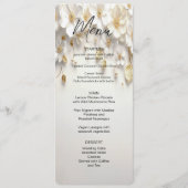 Ivoorwit Bloemen Gouden Bladeren Menu (Voorkant)