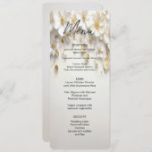 Ivoorwit Bloemen Gouden Bladeren Menu (Voorkant / Achterkant)