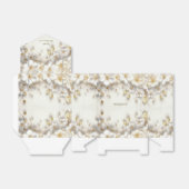 Ivoorwit Bloemgoud Bladeren Favoriete Doos Bedankdoosjes (Uitgevouwen)