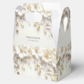 Ivoorwit Bloemgoud Bladeren Favoriete Doos Bedankdoosjes (Geopend)