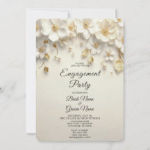 Ivoorwit Bloemgoud Bladeren Verloving