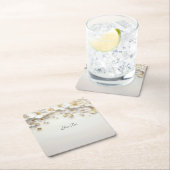 Ivoorwit bloemgoud laat papier Onderzetter achter (Insitu)