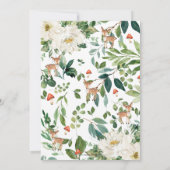 Ivoorwit Bloemherten Fawn Woodland Baby shower Kaart (Achterkant)