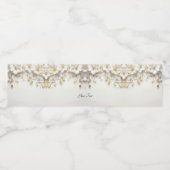 Ivoorwit Bloemig Goud Bladeren Water Fles Label Waterfles Etiket (Enkel label)