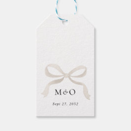 Ivoorwit Boog Monogram Bedankt Bericht Trouwen Cadeaulabel