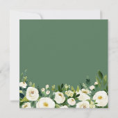 Ivoorwit groen Bloemenplein bruiloft Kaart (Achterkant)