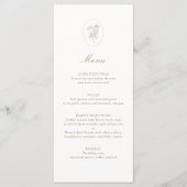 Ivoorwit | Minimalistische script botanische bruil Menu (Voorkant)