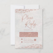 Ivoorwit & Roos Gold Glam Wedding Reply RSVP (Voorkant)
