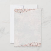 Ivoorwit & Roos Gold Glam Wedding Reply RSVP Kaartje (Achterkant)