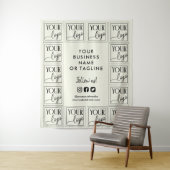 Ivoorwitte achtergrond voor uw logo en sociale med wandkleed (In situ)