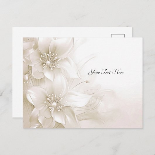 Ivoorwitte bloemen Briefkaart (Voorkant / Achterkant)