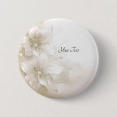 Ivoorwitte bloemen Button (Voorkant)