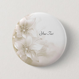 Ivoorwitte bloemen Button