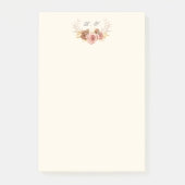 ivoorwitte champagne rozen monogram crest post-it® notes (Voorkant)