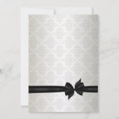 Ivoorzwart Stropdas Damask huwelijksuitnodigingen Kaart (Achterkant)