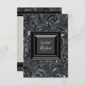 Ivoorzwart wit bruiloft RSVP (Voorkant / Achterkant)