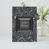 Ivoorzwart wit bruiloft RSVP Kaartje (Staand voorkant)