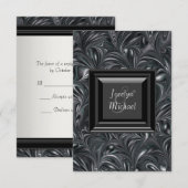Ivoorzwart wit bruiloft RSVP Kaartje (Voorkant / Achterkant)