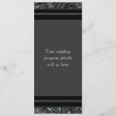 Ivoorzwart wit gemarmerde huwelijksprogramma's programmakaart (Achterkant)