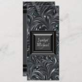 Ivoorzwart wit gemarmerde huwelijksprogramma's programmakaart (Voorkant / Achterkant)