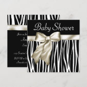 Ivoorzwart Zebra Baby Shower Uitnodigingen (Voorkant / Achterkant)