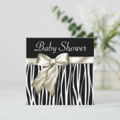 Ivoorzwart Zebra Baby Shower Uitnodigingen (Staand voorkant)