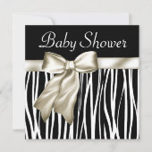 Ivoorzwart Zebra Baby Shower Uitnodigingen (Voorkant)