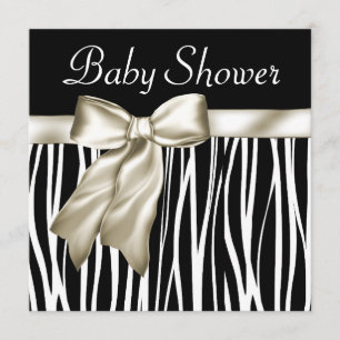 Ivoorzwart Zebra Baby Shower Uitnodigingen