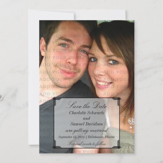 Ivoren Art Deco lijst Save the Date uitnodiging (Voorkant)