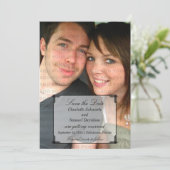 Ivoren Art Deco lijst Save the Date uitnodiging (Staand voorkant)
