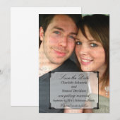 Ivoren Art Deco lijst Save the Date uitnodiging (Voorkant / Achterkant)