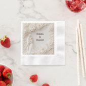 🤍 Ivoren Bloem Bruiloft Silhouet Frame🤍 Servet (Insitu)