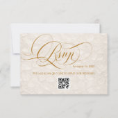 Ivoren bloemen romantische kalligrafie bruiloft RSVP kaartje (Voorkant)