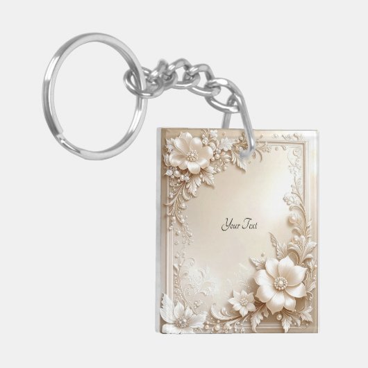 Ivoren Bloemen Sleutelhanger (Voorkant Links)