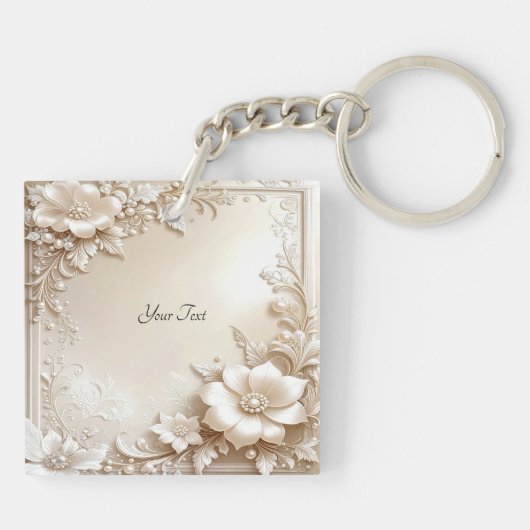 Ivoren Bloemen Sleutelhanger (Achterkant)